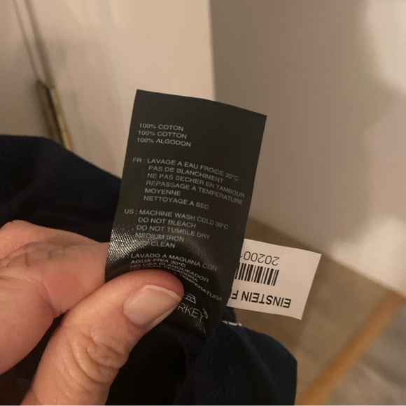 MACEOO Men's Casual Navy Shirt with Red and White Accents - Picture 10 of 14